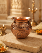 Engraved Copper Kalash with Swastik for Puja & Rituals - Image 6