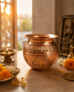 Engraved Copper Kalash with Swastik for Puja & Rituals - Image 9