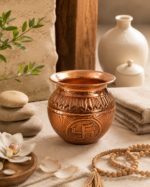 Engraved Copper Kalash with Swastik for Puja & Rituals - Image 4