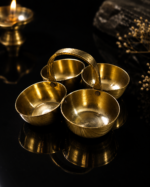 Brass Chokta Puja Samagri  Set for Haldi, Kumkum, Roli & Chawal - Image 9