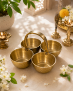 Brass Chokta Puja Samagri  Set for Haldi, Kumkum, Roli & Chawal - Image 7