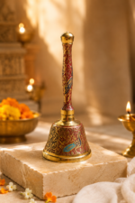 Meenakari Brass Puja Bell for Mandir & Aarti Rituals - Image 10