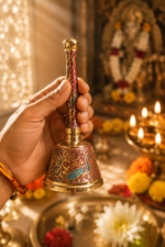 Meenakari Brass Puja Bell for Mandir & Aarti Rituals - Image 2