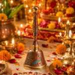Meenakari Brass Puja Bell for Mandir & Aarti Rituals