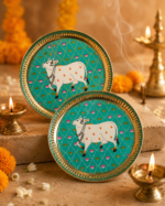 Premium Cow Design Brass Pooja Plate Set for Bhog, Gau Puja & Rituals - Image 6