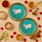 Premium Cow Design Brass Pooja Plate Set for Bhog, Gau Puja & Rituals - Image 8