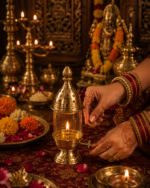 Brass Akhand Jyot Diya Lamp with Glass Cover for Mandir & Daily Puja - Image 4