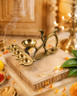 Brass Naag Panch Aarti Diya with Snake Design for Puja & Aarti - Image 9