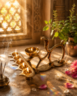 Brass Naag Panch Aarti Diya with Snake Design for Puja & Aarti - Image 5