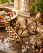 Brass Naag Panch Aarti Diya with Snake Design for Puja & Aarti - Image 6