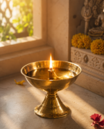 Brass Akhand Diya for Daily Puja - Image 9