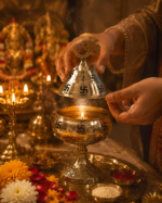 Brass Akhand Diya with Lid, Om & Swastik Design - Image 6