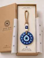 Evil Eye Wall Hanging Decor with Rope Loop | Blue Nazar Protection Charm - Image 2