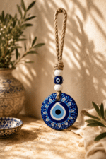 Evil Eye Wall Hanging Decor with Rope Loop | Blue Nazar Protection Charm