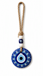 Evil Eye Wall Hanging Decor with Rope Loop | Blue Nazar Protection Charm - Image 5
