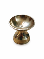 Traditional Brass Pooja Diya with Deep Bowl for Oil/Ghee Lamp - Image 8