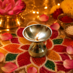 Traditional Brass Pooja Diya with Deep Bowl for Oil/Ghee Lamp
