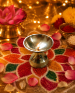 Traditional Brass Pooja Diya with Deep Bowl for Oil/Ghee Lamp