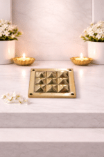 Brass Vastu Pyramid Plate for Home & Office | Energy Balancing Sacred Geometry Decor - Image 2