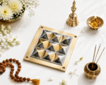 Brass Vastu Pyramid Plate for Home & Office | Energy Balancing Sacred Geometry Decor