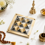 Brass Vastu Pyramid Plate for Home & Office | Energy Balancing Sacred Geometry Decor