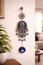 Hamsa Hand Evil Eye Wall Hanging | Nazar Protection Decor for Home Entrance - Image 2