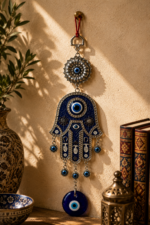 Hamsa Hand Evil Eye Wall Hanging | Nazar Protection Decor for Home Entrance