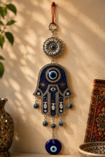 Hamsa Hand Evil Eye Wall Hanging | Nazar Protection Decor for Home Entrance - Image 4