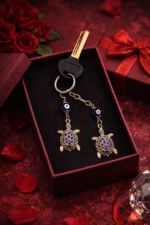 Evil Eye Turtle Keychain for Car & Keys | Double Tortoise Nazar Protection Key Ring - Image 3