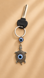 Evil Eye Turtle Keychain | Nazar Protection Tortoise Key Ring for Car & Home Keys - Image 2