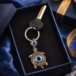 Evil Eye Turtle Keychain | Nazar Protection Tortoise Key Ring for Car & Home Keys