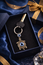 Evil Eye Turtle Keychain | Nazar Protection Tortoise Key Ring for Car & Home Keys