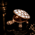 Decorative Copper Tortoise Container with Pearl Finish Shell | Vastu Feng Shui Turtle Decor - Image 3