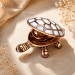 Decorative Copper Tortoise Container with Pearl Finish Shell | Vastu Feng Shui Turtle Decor