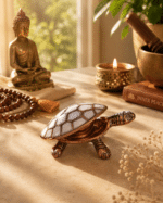 Decorative Copper Tortoise Container with Pearl Finish Shell | Vastu Feng Shui Turtle Decor - Image 2