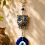 Owl Evil Eye Wall Hanging Decor | Nazar Protection Lucky Owl Charm for Home