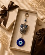 Owl Evil Eye Wall Hanging Decor | Nazar Protection Lucky Owl Charm for Home - Image 3