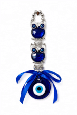 Double Owl Evil Eye Hanging Decor | Blue Nazar Protection Wall Charm for Home & Car - Image 5