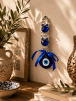 Double Owl Evil Eye Hanging Decor | Blue Nazar Protection Wall Charm for Home & Car - Image 2