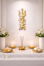 Golden Trishul Om Swastik Wall Hanging | Spiritual Hindu Symbol Decor for Home & Temple - Image 7