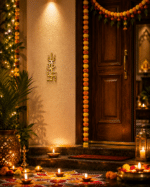 Golden Trishul Om Swastik Wall Hanging | Spiritual Hindu Symbol Decor for Home & Temple - Image 3