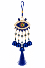 Evil Eye Wind Chime with Om Symbol | Blue Nazar Protection Hanging Bell Decor - Image 6
