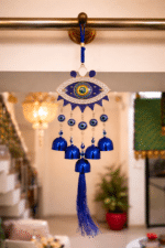 Evil Eye Wind Chime with Om Symbol | Blue Nazar Protection Hanging Bell Decor - Image 5