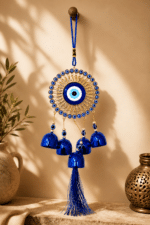 Luxury Evil Eye Wind Chime for Home Entrance | Blue Nazar Hanging Bell Decor - Image 4