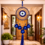 Luxury Evil Eye Wind Chime for Home Entrance | Blue Nazar Hanging Bell Decor