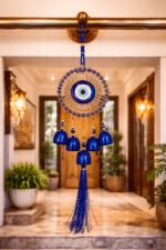 Luxury Evil Eye Wind Chime for Home Entrance | Blue Nazar Hanging Bell Decor