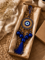 Luxury Evil Eye Wind Chime for Home Entrance | Blue Nazar Hanging Bell Decor - Image 2