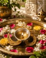 Premium Om Brass Diya with Silver Oil Bowl - Image 7
