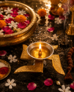 Premium Swastik Brass Diya with Silver Oil Bowl - Image 11