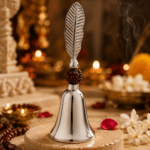 Leaf Handle Pooja Bell with Rudraksha Bead